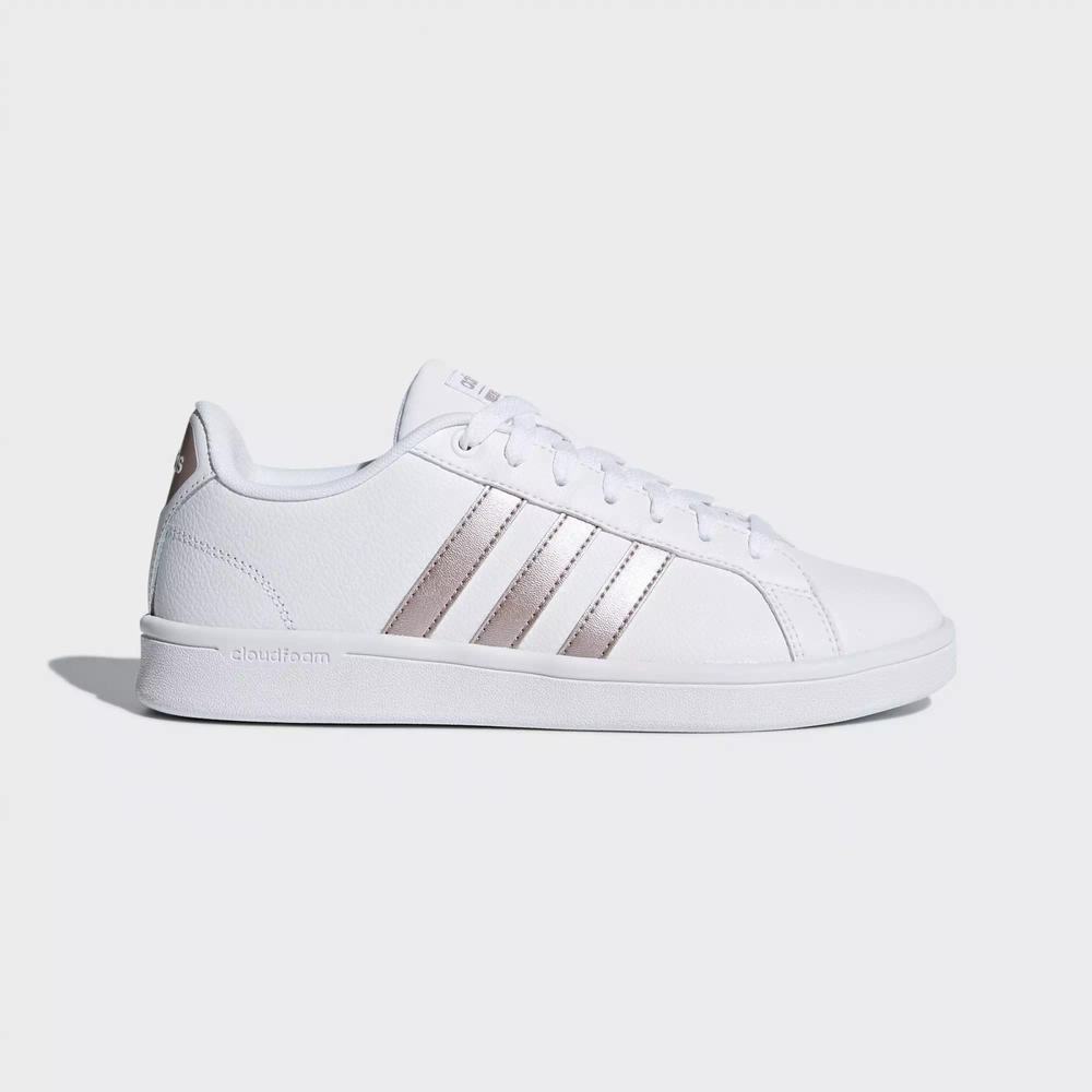 Adidas Cloudfoam Advantage Zapatillas De Tenis Blancos Para Mujer (MX-21558)